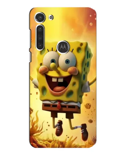 Чехол для Motorola MOTO G8 с картинкой «Губка Боб прыгает»