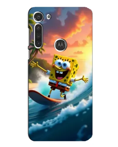 Чехол для Motorola MOTO G8 с картинкой «Губка Боб серфингист»