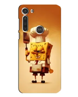 Чехол для Motorola MOTO G8 с картинкой «Губка Боб повар»