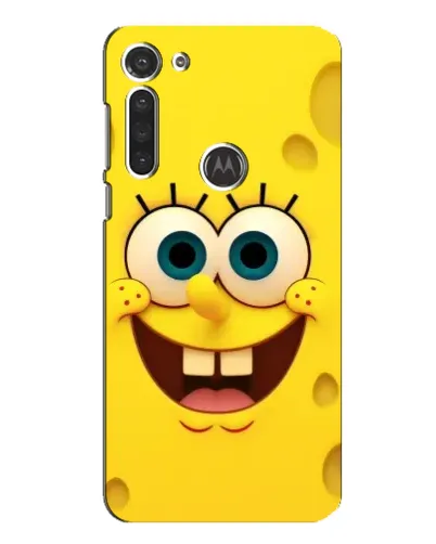 Чехол для Motorola MOTO G8 с картинкой «Губка Боб улыбка»