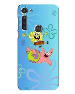 Чехол для Motorola MOTO G8 с картинкой «Спанч Боб и Патрик»