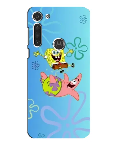 Чехол для Motorola MOTO G8 с картинкой «Спанч Боб и Патрик»