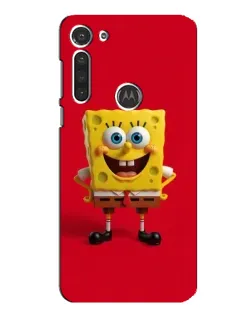 Чехол для Motorola MOTO G8 с картинкой «Спанч Боб на красном»