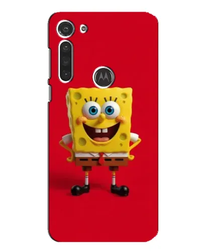 Чехол для Motorola MOTO G8 с картинкой «Спанч Боб на красном»