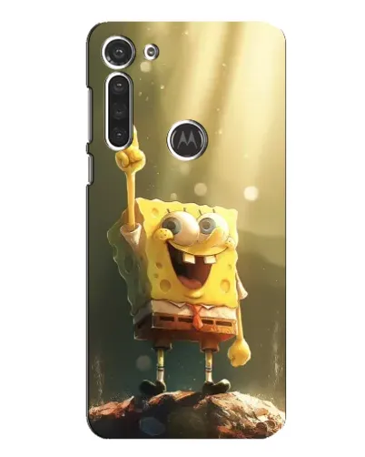 Чехол для Motorola MOTO G8 с картинкой «Сияющий Спанч Боб»