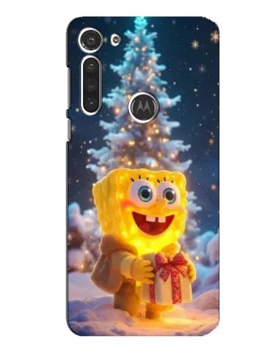 Чехол для Motorola MOTO G8 с картинкой «Рождественский Спанч Боб»