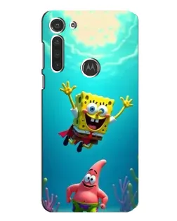 Чехол для Motorola MOTO G8 с картинкой «Спанч Боб под водой»