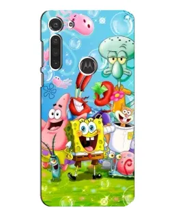 Чехол для Motorola MOTO G8 с картинкой «Губка Боб и друзья»