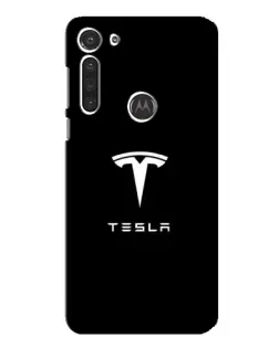 Чохол для Motorola MOTO G8 з картинкою «Tesla White Logo»