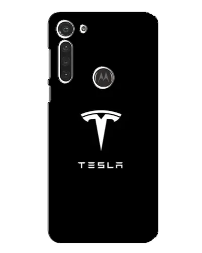 Чохол для Motorola MOTO G8 з картинкою «Tesla White Logo»