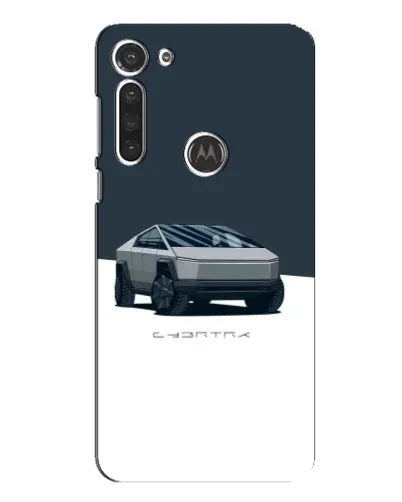 Чохол для Motorola MOTO G8 з картинкою «Сріблястий Cybertruck Tesla»