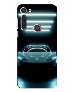 Чохол для Motorola MOTO G8 з картинкою «Tesla в неоні»