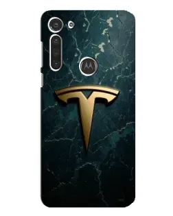 Чохол для Motorola MOTO G8 з картинкою «Мармурова Tesla Gold»