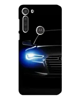 Чохол для Motorola MOTO G8 з картинкою «Неоновий погляд Audi»