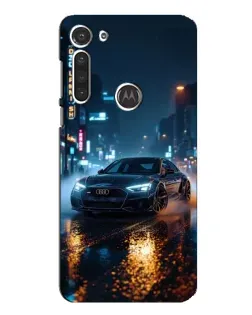 Чохол для Motorola MOTO G8 з картинкою «Нічне місто та Audi»