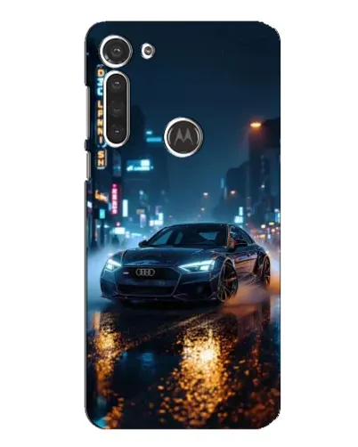 Чохол для Motorola MOTO G8 з картинкою «Нічне місто та Audi»