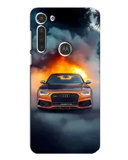 Чохол для Motorola MOTO G8 з картинкою «Audi у вогняному диму»