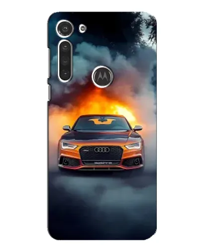 Чохол для Motorola MOTO G8 з картинкою «Audi у вогняному диму»