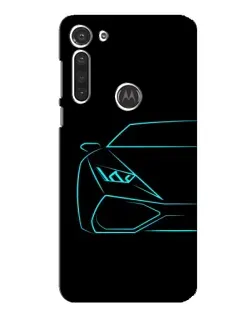 Чехол для Motorola MOTO G8 с картинкой «Голубой силуэт Lamborghini»