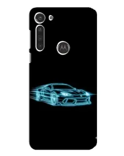 Чехол для Motorola MOTO G8 с картинкой «Неоновый контур Lamborghini»