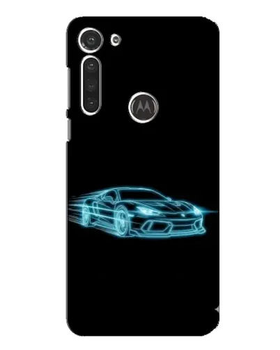 Чехол для Motorola MOTO G8 с картинкой «Неоновый контур Lamborghini»