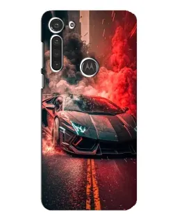 Чехол для Motorola MOTO G8 с картинкой «Lamborghini красный дым»