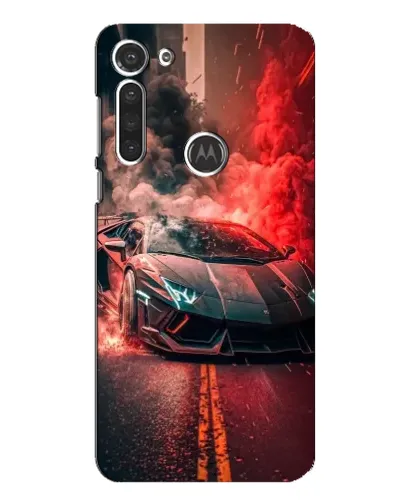 Чехол для Motorola MOTO G8 с картинкой «Lamborghini красный дым»