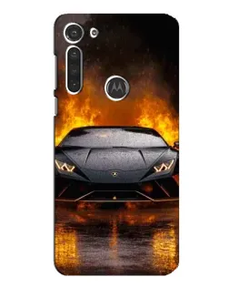 Чехол для Motorola MOTO G8 с картинкой «Lamborghini в огне»