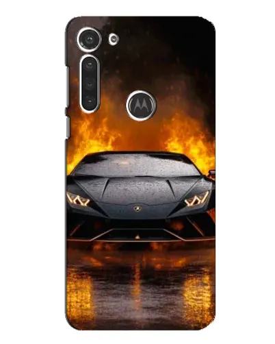 Чехол для Motorola MOTO G8 с картинкой «Lamborghini в огне»
