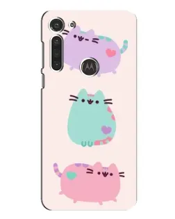 Чохол для Motorola MOTO G8 з картинкою «Pusheen тріо»