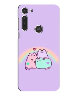 Чехол для Motorola MOTO G8 с картинкой «Радужные Пушины»