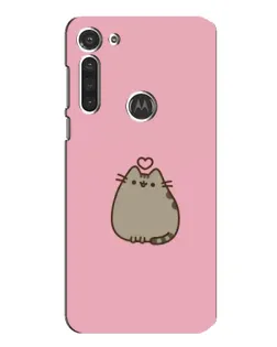 Чехол для Motorola MOTO G8 с картинкой «Pusheen сердце»
