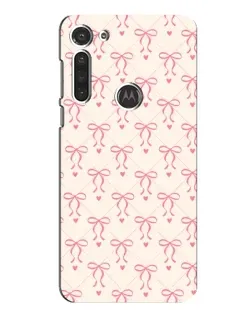 Чехол для Motorola MOTO G8 с картинкой «Розовые бантики Coquette»