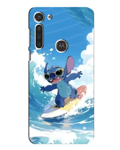 Чехол для Motorola MOTO G8 с картинкой «Стич на волне»