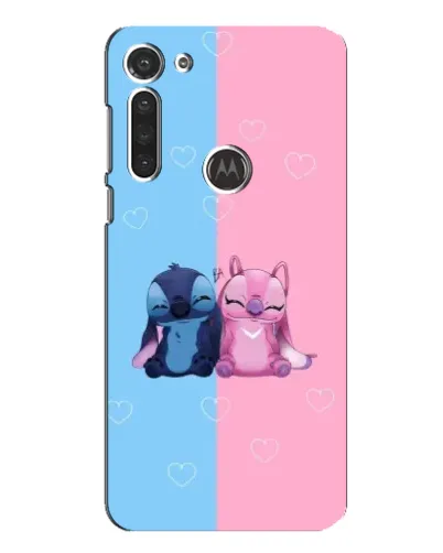 Чехол для Motorola MOTO G8 с картинкой «Stitch и Angel Love»