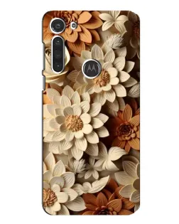 Чехол для Motorola MOTO G8 с картинкой «Бежевый флористический декор»