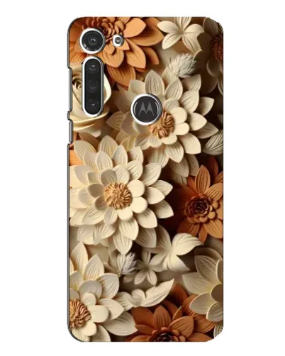 Чехол для Motorola MOTO G8 с картинкой «Бежевый флористический декор»
