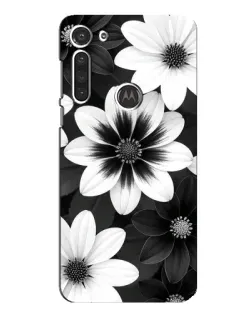 Чехол для Motorola MOTO G8 с картинкой «Монохромные астры»
