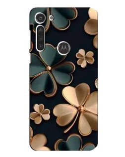 Чехол для Motorola MOTO G8 с картинкой «Клевер в золоте»