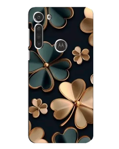 Чехол для Motorola MOTO G8 с картинкой «Клевер в золоте»