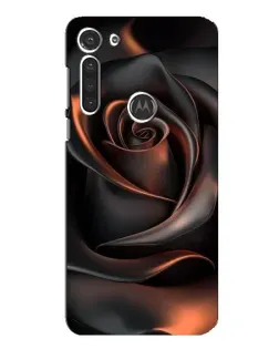 Чехол для Motorola MOTO G8 с картинкой «Шелковая черная роза»