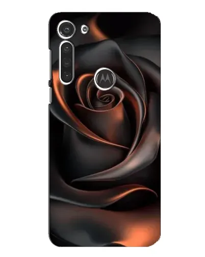 Чехол для Motorola MOTO G8 с картинкой «Шелковая черная роза»