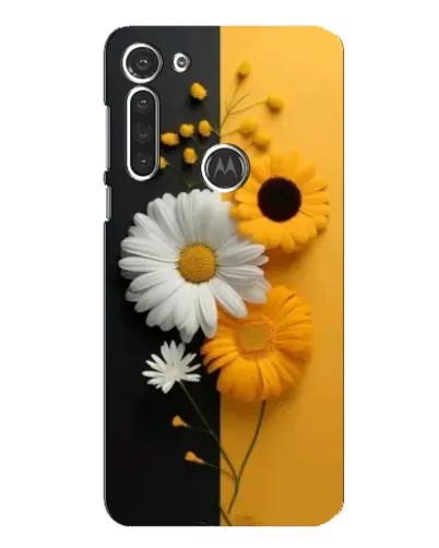 Чехол для Motorola MOTO G8 с картинкой «Подсолнух и ромашка»