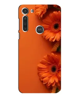 Чехол для Motorola MOTO G8 с картинкой «Оранжевые герберы»