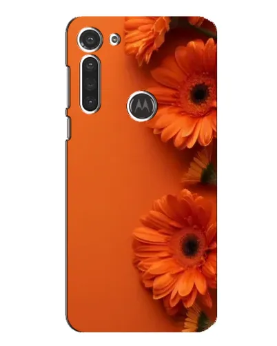 Чехол для Motorola MOTO G8 с картинкой «Оранжевые герберы»