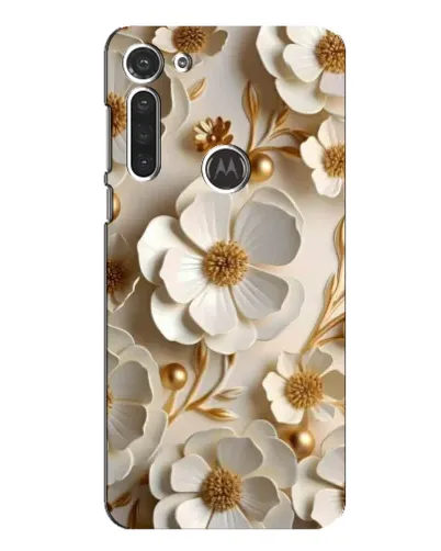 Чехол для Motorola MOTO G8 с картинкой «Белие бумажние  цвети»