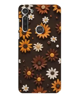 Чехол для Motorola MOTO G8 с картинкой «Узор из маленьких подсолнухов»