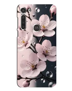 Чехол для Motorola MOTO G8 с картинкой «Нежная сакура и капли»