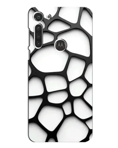 Чехол для Motorola MOTO G8 с картинкой «Белая объемная сетка»
