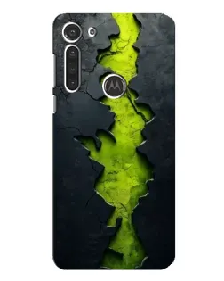 Чехол для Motorola MOTO G8 с картинкой «Салатовый разлом скалы»